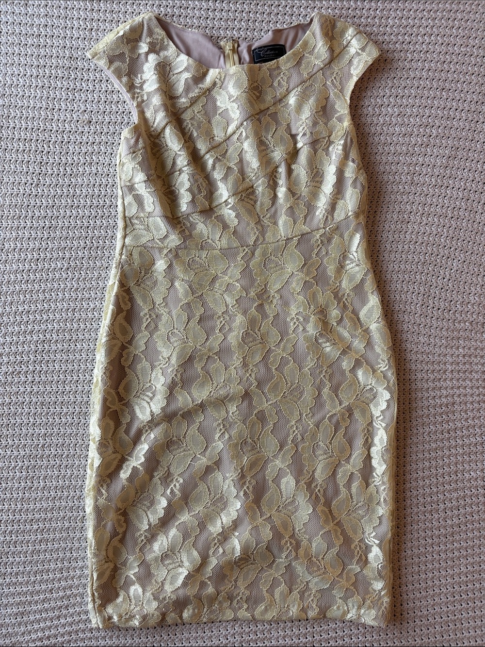 dressbarn Pale Yellow Lace Midi Dress